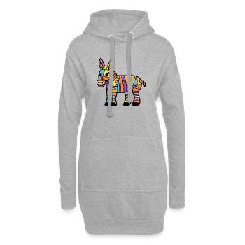 Esel Halloween Zombie - Hoodie-Kleid - Grau meliert - Vorne