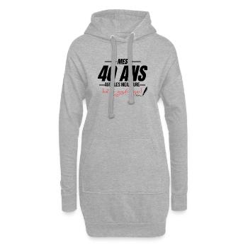 40. Geburtstag, alle unterschreiben! - Hoodie-Kleid - Grau meliert - Vorne