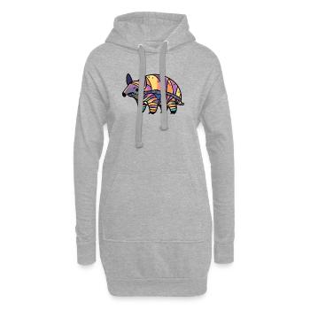 Gürteltier Zombie Halloween Zombie - Hoodie-Kleid - Grau meliert - Vorne