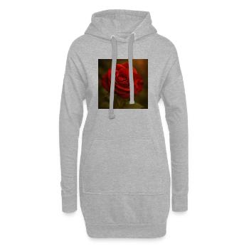 Natur - Blumen - Rose - Hoodie-Kleid - Grau meliert - Vorne