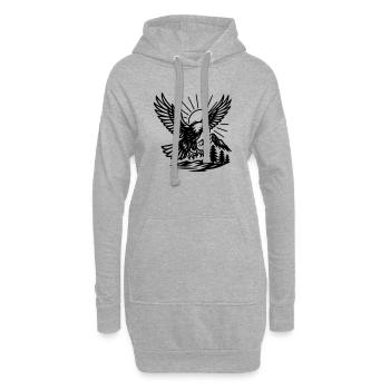 Adler in Natur - Hoodie-Kleid - Grau meliert - Vorne