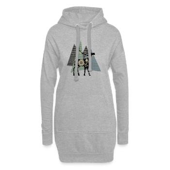 Hirsch - Hoodie-Kleid - Grau meliert - Vorne