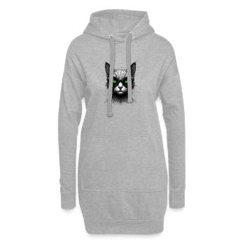Grüne Augen Computer Programmierer Geek Katze - Hoodie-Kleid - Grau meliert - Vorne