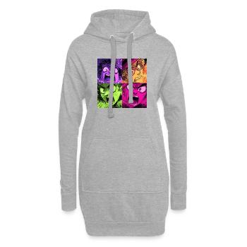 Farbenexplosion Schreie Collage Hexen - Hoodie-Kleid - Grau meliert - Vorne