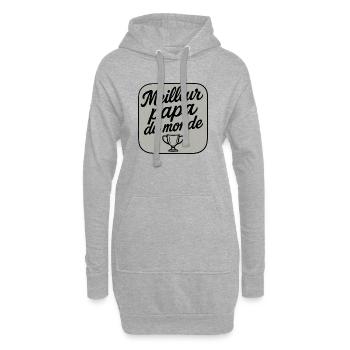 Der beste Vater der Welt - Vatertag - Geschenk - Hoodie-Kleid - Grau meliert - Vorne
