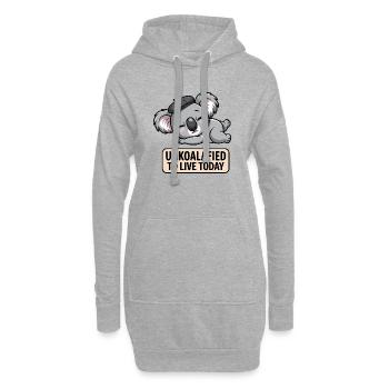 Unkoalafied - Lustiger Koala T-Shirt - Hoodie-Kleid - Grau meliert - Vorne