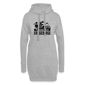 Silhouette typique des Monts Métallifères - Sweat-shirt à capuche long Femme - gris chiné - Devant