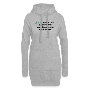 Wenn_man_denkt - Sweat-shirt à capuche long Femme - gris chiné - Devant