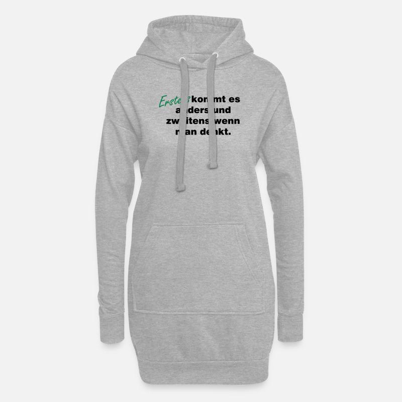 Wenn_man_denkt - Hoodie-Kleid - Grau meliert