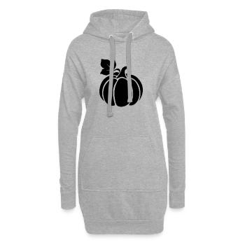Motif citrouille – automnal, décoratif et élégant - Sweat-shirt à capuche long Femme - gris chiné - Devant