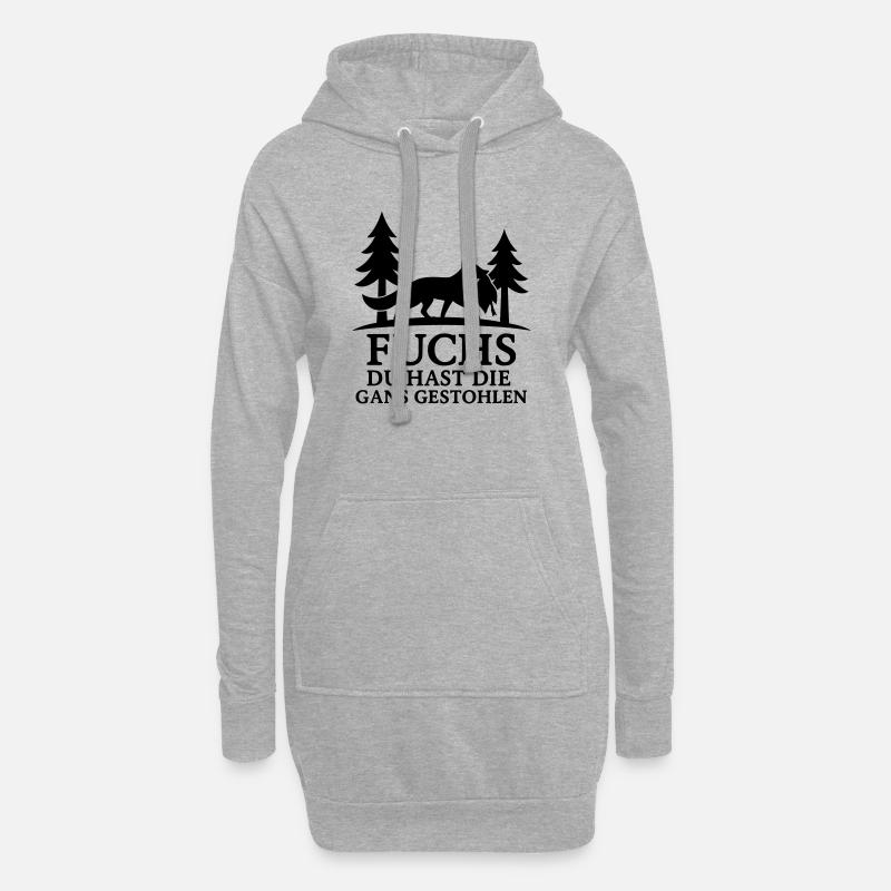 fuchs gans gestohlen - Hoodie-Kleid - Grau meliert