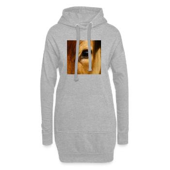 Animal - Vache, Gros Plan Sur L’œil - Sweat-shirt à capuche long Femme - gris chiné - Devant