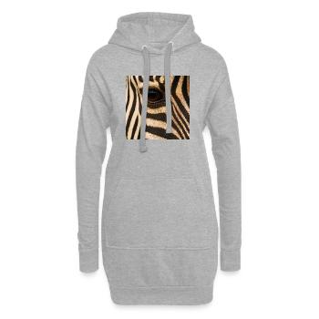 Animal - Zèbre, gros plan de l’œil - Sweat-shirt à capuche long Femme - gris chiné - Devant