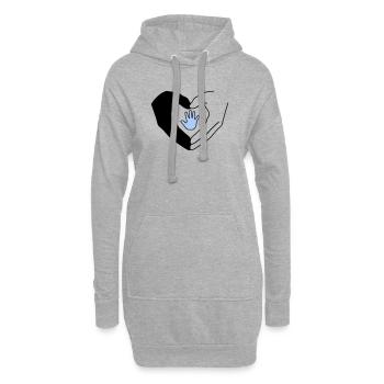 Famille Mains Coeur Amour Protection Vecteur - Sweat-shirt à capuche long Femme - gris chiné - Devant