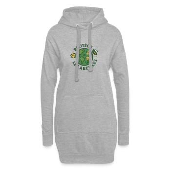 Protège les Abeilles Terre Verte - Sweat-shirt à capuche long Femme - gris chiné - Devant