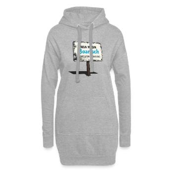 Mia Redn Boarisch   Bayrischer Dialekt Humor  - Hoodie-Kleid - Grau meliert - Vorne