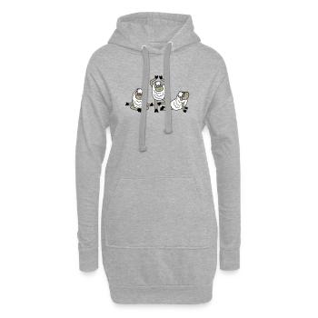 Schaf Drei Müde Erschöpft Yoga Meditation 3 Posen - Hoodie-Kleid - Grau meliert - Vorne