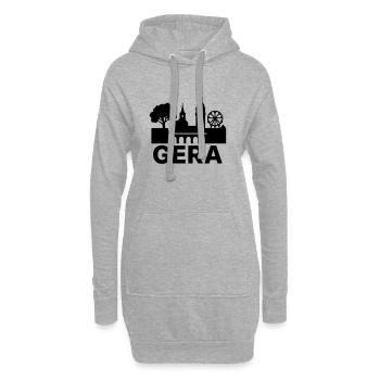 Gera Stadt Wahrzeichen Silhouette - Hoodie-Kleid - Grau meliert - Vorne