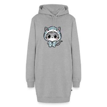 Katzenhai Kuschel-Strampler - Hoodie-Kleid - Grau meliert - Vorne