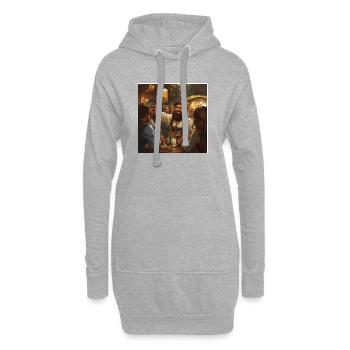 Ambiance de festival de la bière dans la taverne locale - Sweat-shirt à capuche long Femme - gris chiné - Devant