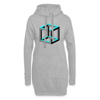 Würfel - Hoodie-Kleid - Grau meliert - Vorne