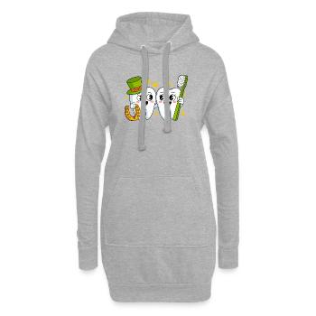 Lustiger Zahnarzt St Patricks Kunst - Hoodie-Kleid - Grau meliert - Vorne