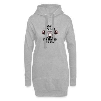 Ne me repère pas, j’essaie de mourir - Chat de gym drôle - Sweat-shirt à capuche long Femme - gris chiné - Devant