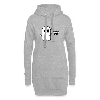 Frecher Geist – Boo! Lustiges Halloween Design - Hoodie-Kleid - Grau meliert - Vorne