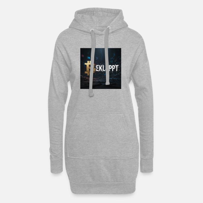Bitcoin Explosion Krypto Chaos - Hoodie-Kleid - Grau meliert
