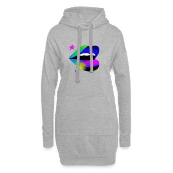 Regenbogen Lippe Graffiti Pop Art - Hoodie-Kleid - Grau meliert - Vorne