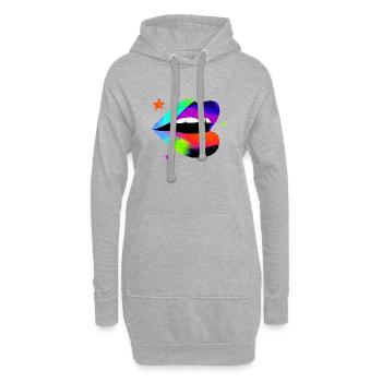Regenbogen Lippe Pop Art - Hoodie-Kleid - Grau meliert - Vorne