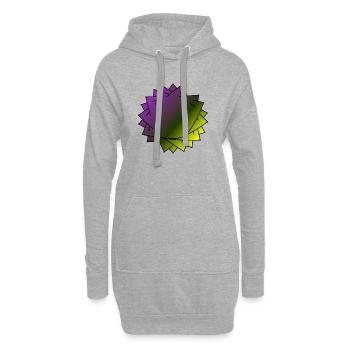 Spirale de feuilles dégradée - Sweat-shirt à capuche long Femme - gris chiné - Devant