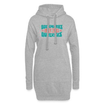 Lesezeichen sind für Aussteiger - Hoodie-Kleid - Grau meliert - Vorne