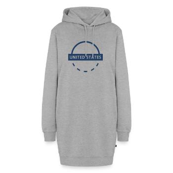 United States Arc Emblem - Hoodie Dress - heather grey - Front
