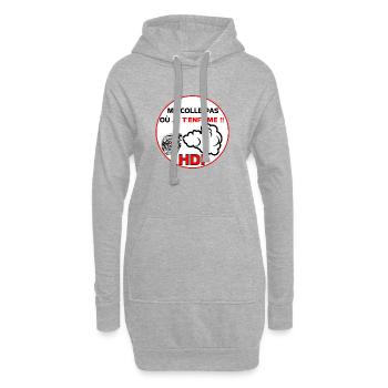 Me colle pas hdi - Sweat-shirt à capuche long Femme - gris chiné - Devant