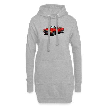 Rotes Cabrio Offenes Dach - Hoodie-Kleid - Grau meliert - Vorne