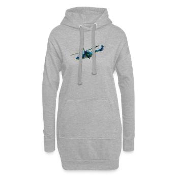 Helikopter Heli - Hoodie-Kleid - Grau meliert - Vorne