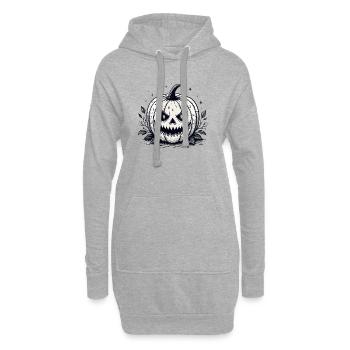 Retro-Monochromer Kürbis - Hoodie-Kleid - Grau meliert - Vorne