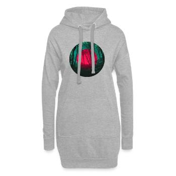 Éclipse de forêt - Sweat-shirt à capuche long Femme - gris chiné - Devant