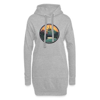 Berge Kompass - Hoodie-Kleid - Grau meliert - Vorne
