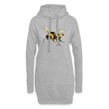 Bourdons - Sweat-shirt à capuche long Femme - gris chiné - Devant