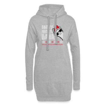 Santa's Favorite Llama Cool Sonnenbrille Seitlich - Hoodie-Kleid - Grau meliert - Vorne