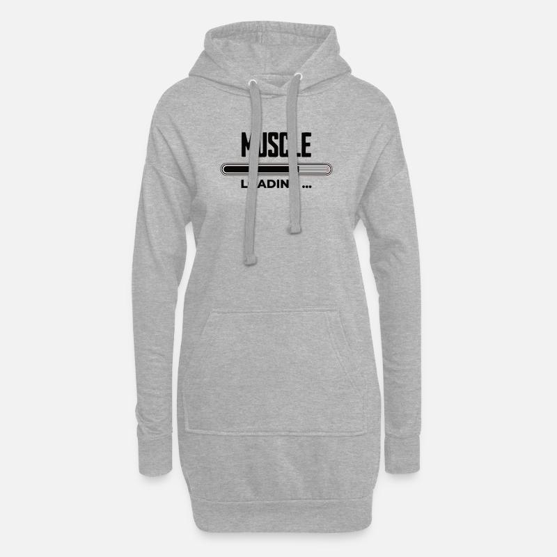 Muscle Loading Progress - Hoodie Dress - heather grey