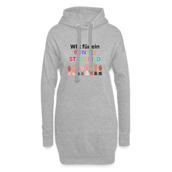 Wir für ein buntes Stadtbild. Bunte Nation - Hoodie-Kleid - Grau meliert - Vorne