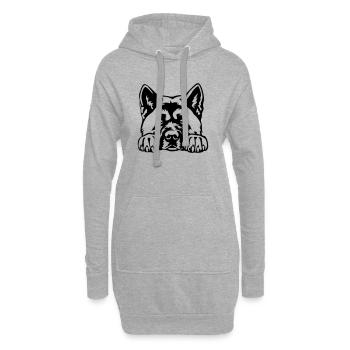 American Akita - Hoodie-Kleid - Grau meliert - Vorne