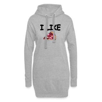 Pizza - Sweat-shirt à capuche long Femme - gris chiné - Devant