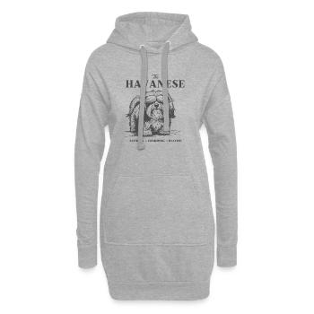 Design de chien de charme havanais - Sweat-shirt à capuche long Femme - gris chiné - Devant