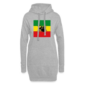 Tambours reggae - Sweat-shirt à capuche long Femme - gris chiné - Devant