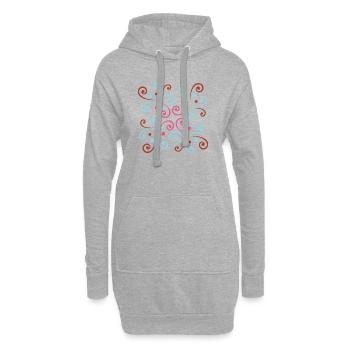 Abstraktes wellenförmiges Design von Cean - Hoodie-Kleid - Grau meliert - Vorne