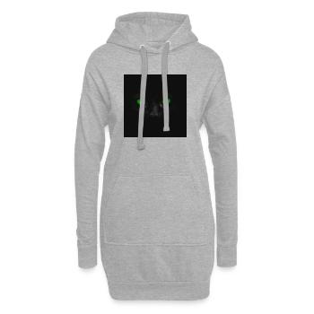 Des yeux verts dans l’obscurité - Sweat-shirt à capuche long Femme - gris chiné - Devant